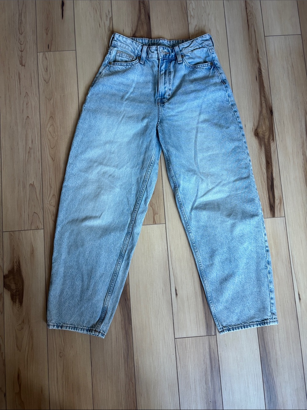 H&M Light Blue High-Waist Relaxed Jeans